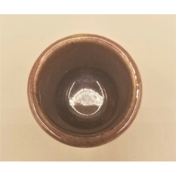 Studio Art Pottery Mini Cup Pot Vessel Desert Color Blue Brown Terracotta Signed - Picture 6 of 7